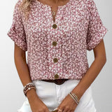 Olivia - Blusa Floral com Botões