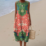 Leilani™ | Vestido de Verão Sem Mangas Artístico