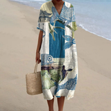 Kalinda™ | Vestido de Verão com Estampa de Peixes