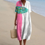 Kalinda™ | Vestido de Verão com Estampa de Peixes