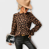 Kayla - Blusa Leoblouse com Gola Plissada