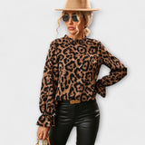 Kayla - Blusa Leoblouse com Gola Plissada