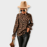 Kayla - Blusa Leoblouse com Gola Plissada