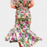 Florendra | Vestido Longo com Padrão Floral e Decote em V