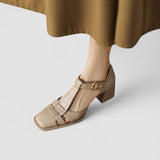 Scarlett – Sandálias T-strap com bloco