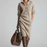 Amelia - Vestido Midi de Lã Pura para o Inverno