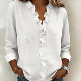 Indie | Blusa com Rendas, Decote em V e Mangas Longas