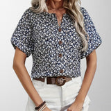 Olivia - Blusa Floral com Botões
