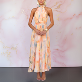 Lina™ - Vestido longo aguarela