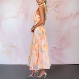 Lina™ - Vestido longo aguarela