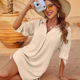 Indy - Camisa de Praia Leve com Cintura Ajustável