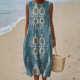 Alinta™ | Vestido Midi Boho Sem Mangas