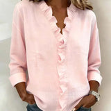 Indie | Blusa com Rendas, Decote em V e Mangas Longas