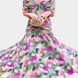 Florendra | Vestido Longo com Padrão Floral e Decote em V