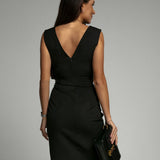 Fresia | Vestido de Mulher justo com decote em V e fenda
