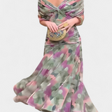 Florendra | Vestido Longo com Padrão Floral e Decote em V