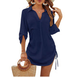 Indy - Camisa de Praia Leve com Cintura Ajustável
