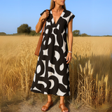Magda| Vestido fluido com decote em V