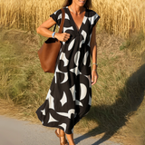 Magda| Vestido fluido com decote em V