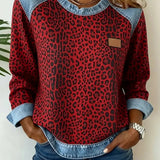 Sandra | Sweater de Denim com Estampa de Leopardo