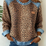 Sandra | Sweater de Denim com Estampa de Leopardo