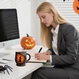Caneca 3D Artesanal de Halloween com Bruxa e Gato