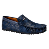 Loafers de Couro com Padrão Floral