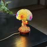 Lâmpada de Flores com Cogumelos Boho Chic