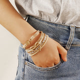 Pulseira de Couro Boho Multilags