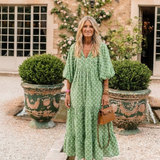 Apolline | Vestido Midi Com Decote em V e Manga 3/4