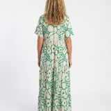 Zuleika | Vestido Midi Floral de Manga Curta com Decote em V