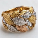 Anel de Outono em Ouro, Prata e Cobre