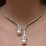 Colar de Pérola Elegante e Brilhante em Prata