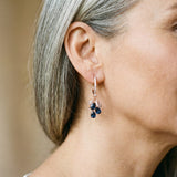 Elegantes brincos com cristais azuis