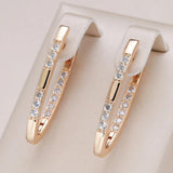 Elegantes brincos de zircão em ouro