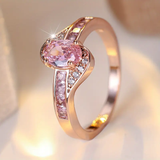 Anel com cristal rosa