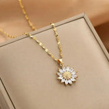 Colar com Girassol em Cristal Dourado