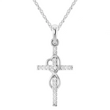 Colar com pendente em forma de cruz feito de liga de diamante