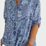 Johanne | Blusa de flores azuis