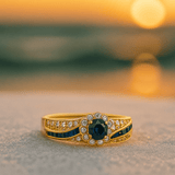 Karla | Anel de Zircônia Azul