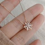 Colar Krystal com Flocos de Neve Brilhantes em Ouro e Prata