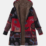 Marina | Hoodie Frac de Patchwork Abstrato Boho