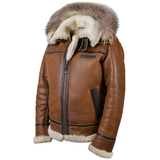 Aron™ | Bomber com capuz de pele