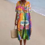 Marley™ | Vestido de Verão Retro Arco-Íris