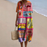Sienna™ | Vestido de Verão Estampado em Lata de Sardinha Retro