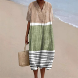 Marlie™ | Vestido de Verão com Listras em Bloco Costeiro