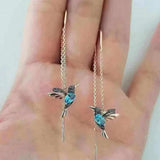 Brincos com colibri em esmalte e zircões