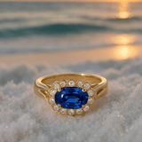 Tanja | Anel de prata com cristal azul