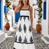 Odelina | Vestido Maxi de Alças Sem Mangas com Corpete Pregueado