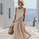Soleia | Vestido Maxi Sem Mangas com Decote Redondo